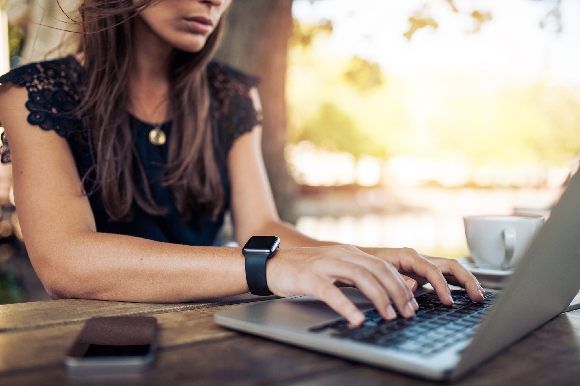 Female working on laptop